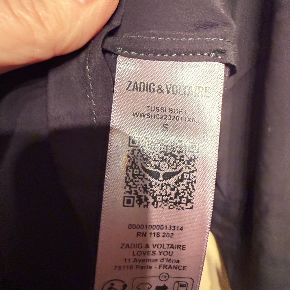 $278 MSRP Zadig & Voltaire lightweight spring summer shirt size small - Picture 14 of 14